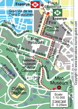 Miró Museum（米罗博物馆）位置，最近的地铁站